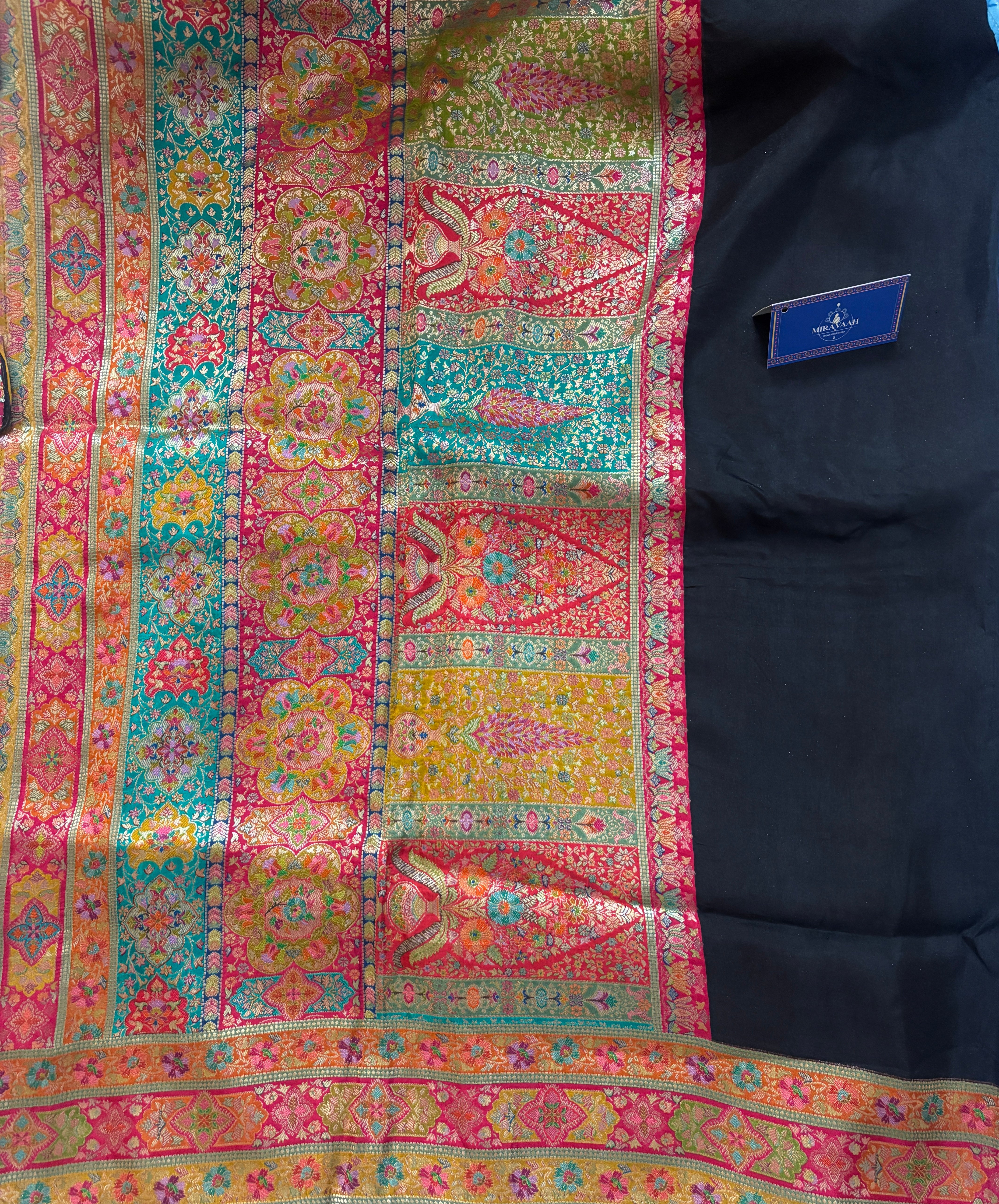 Noir Royale Black Premium Kani Kashmere Silk Saree