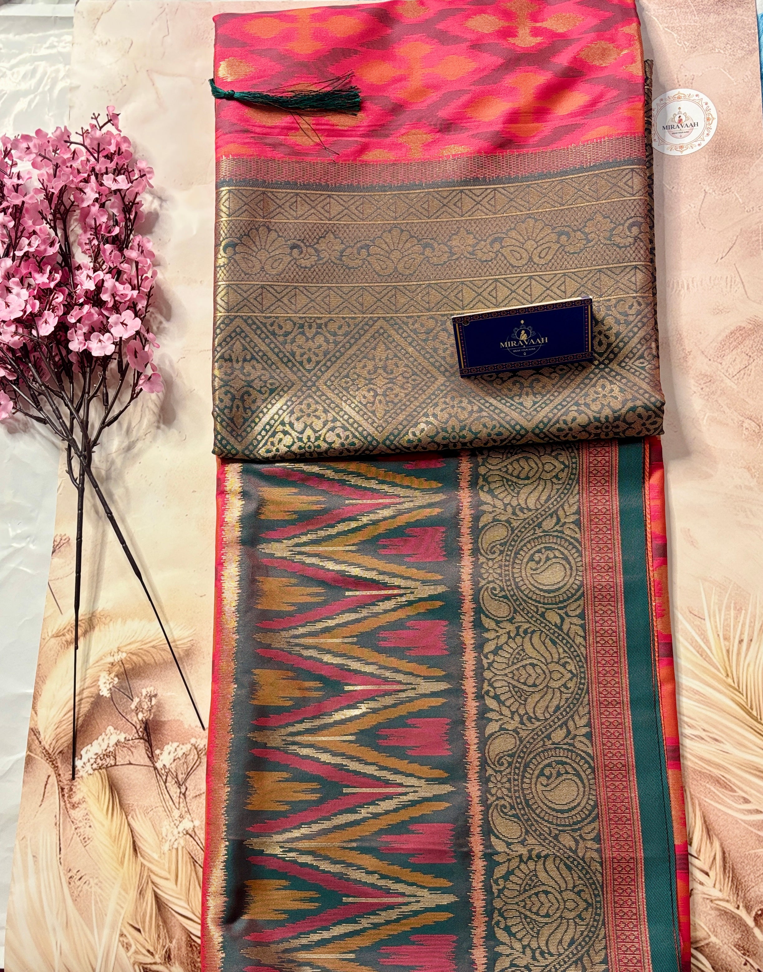 Crimson Red Ikkat Patola Silk Saree