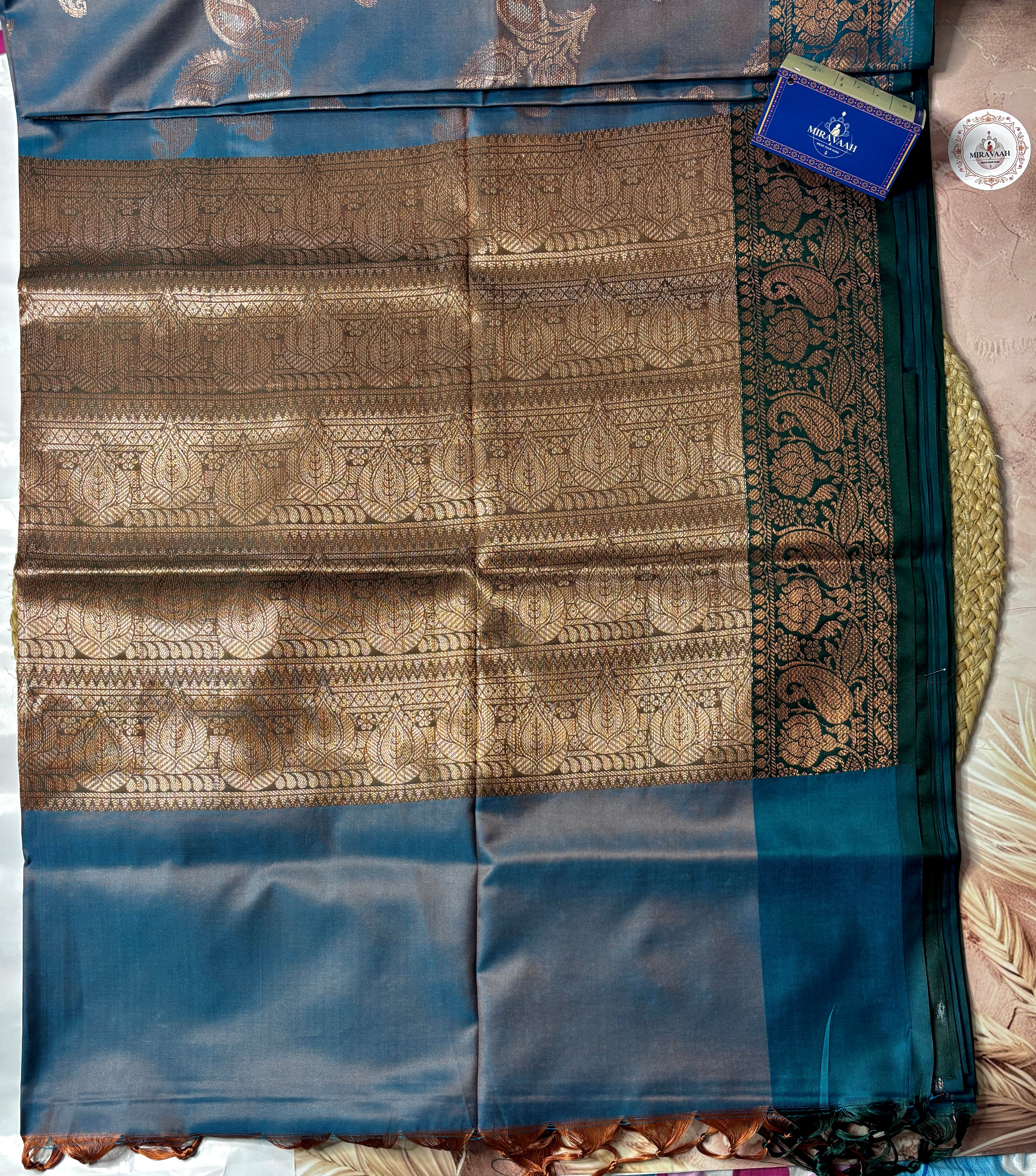 Neelambari Dual Tone Premium Katan Silk Saree