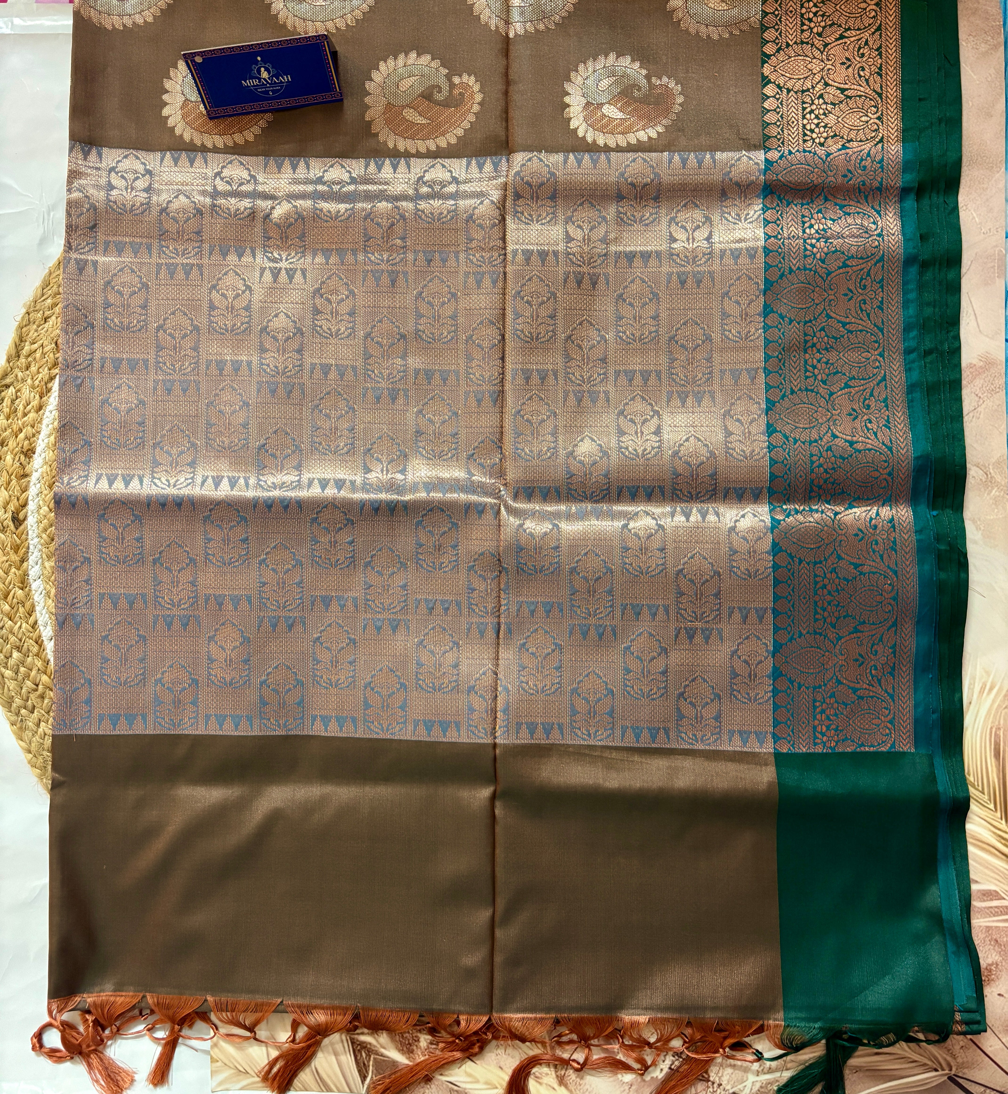 Mrinalini Dual Tone Premium Katan Silk Saree