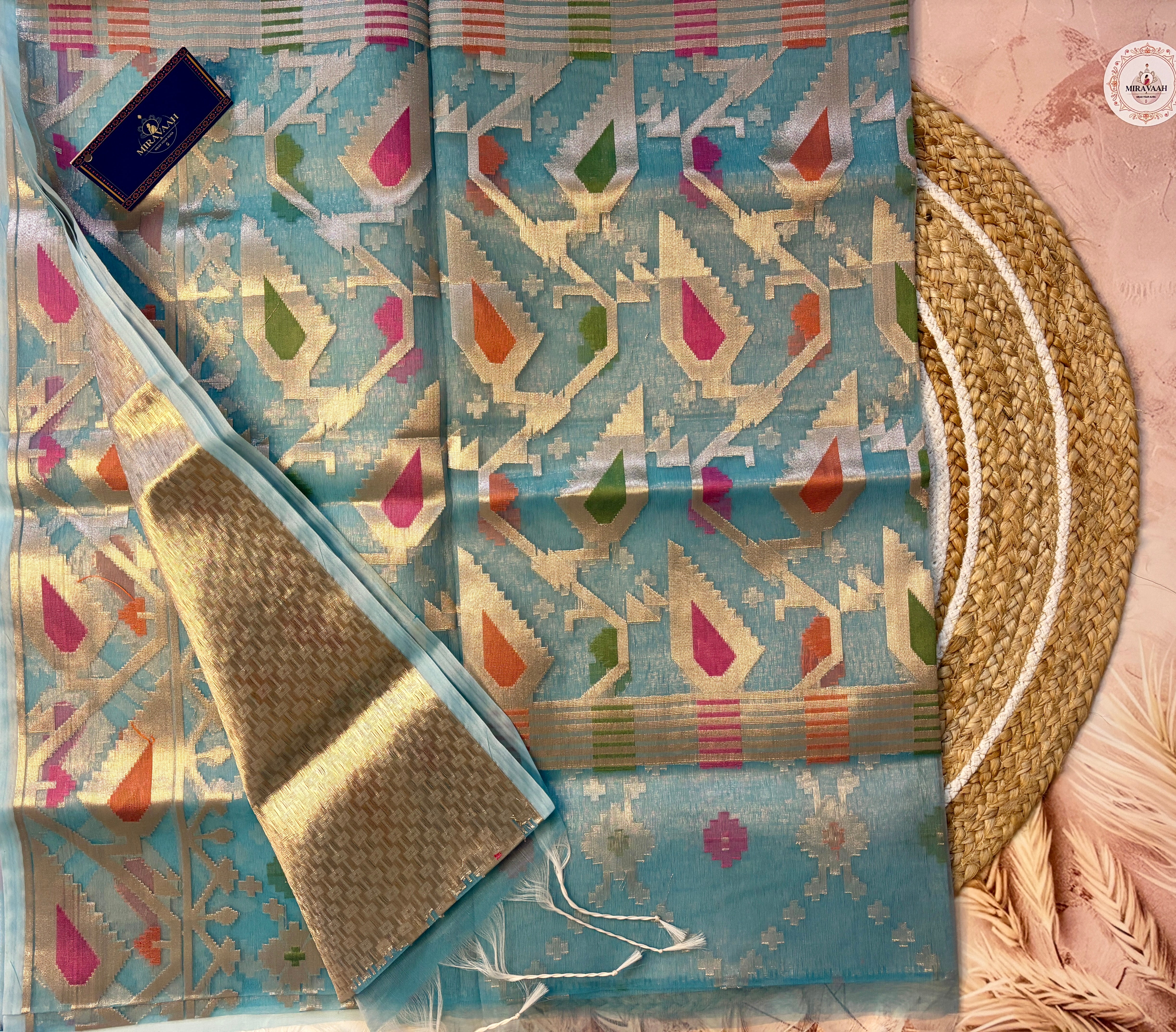 Samaira Aqua Muslin Silk Saree