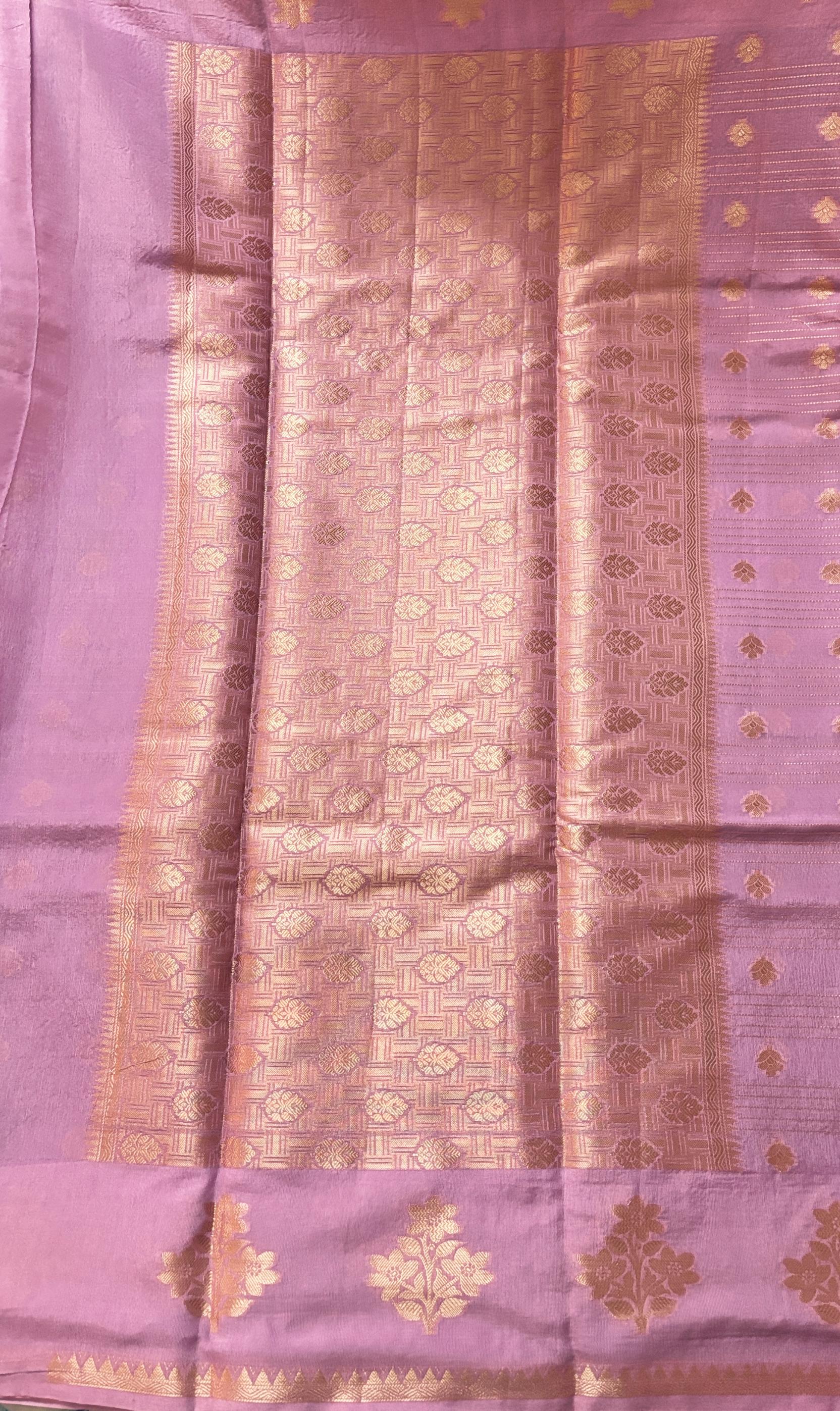 Lavender Purple Premium Khadi Silk Saree