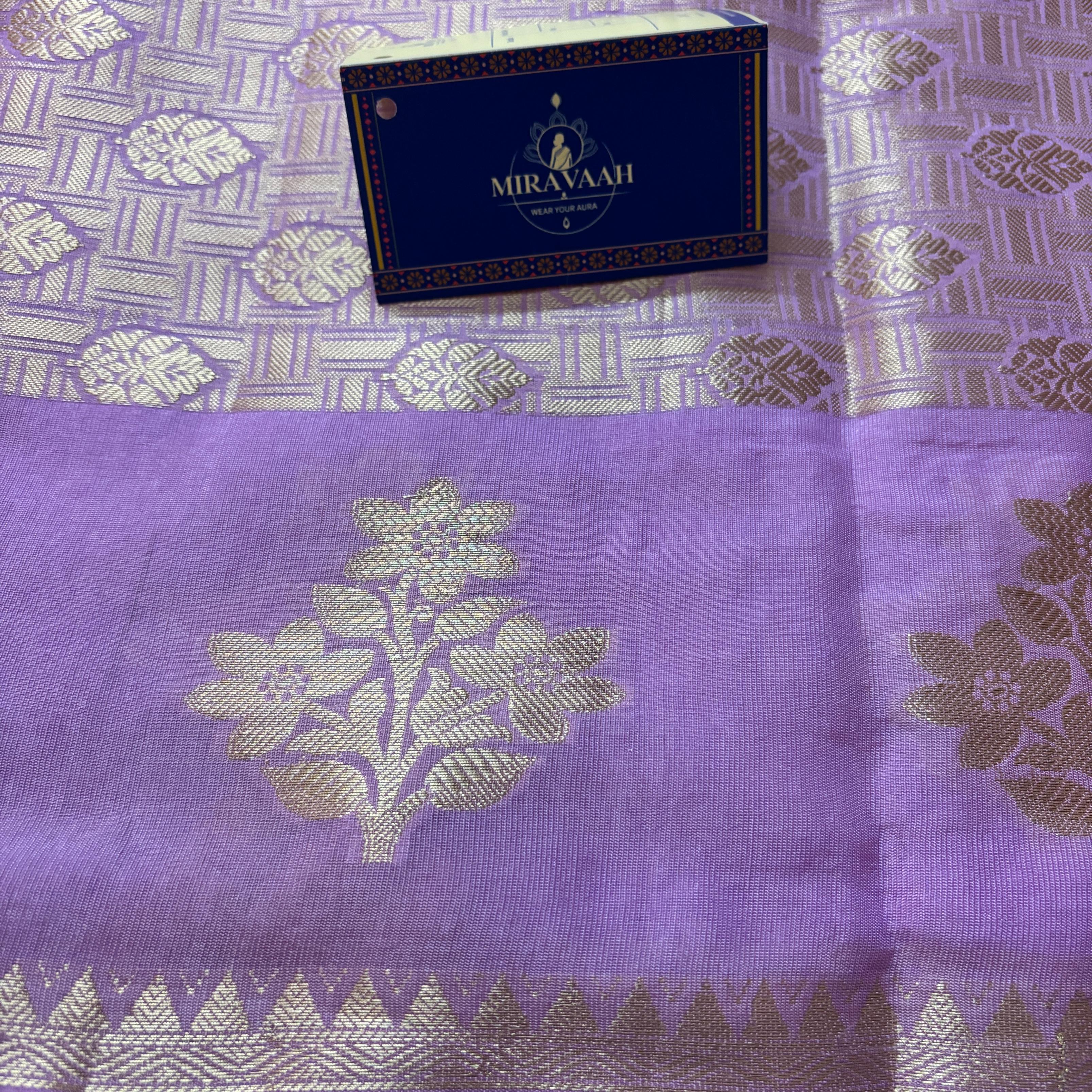 Lavender Purple Premium Khadi Silk Saree