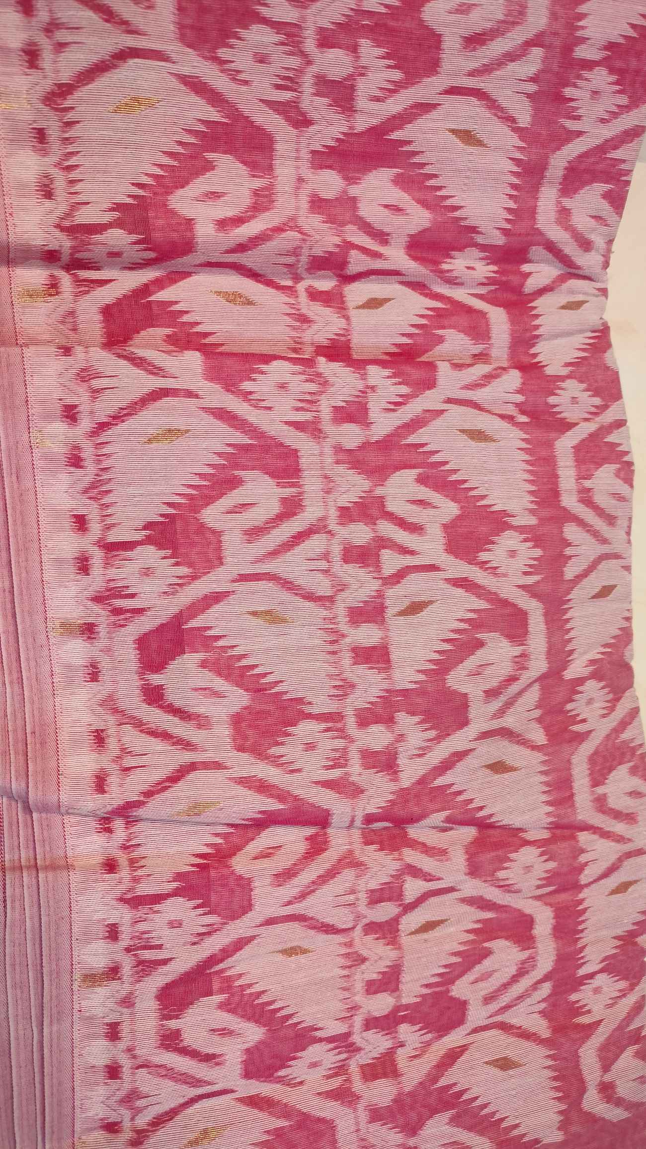Rani Pink Premium Dhakai Jamdani Saree
