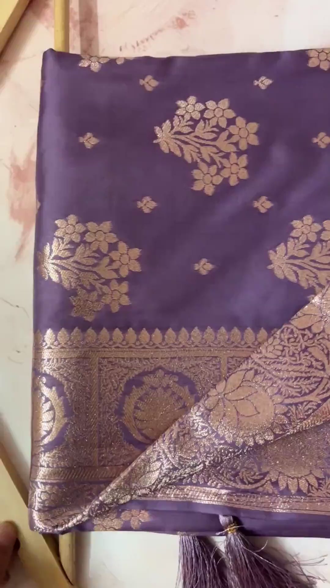 Amrapali Plum Purple Bishnupuri Katan Silk Saree