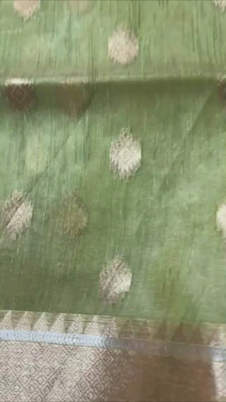 Olive Green Linen Tissue Patola