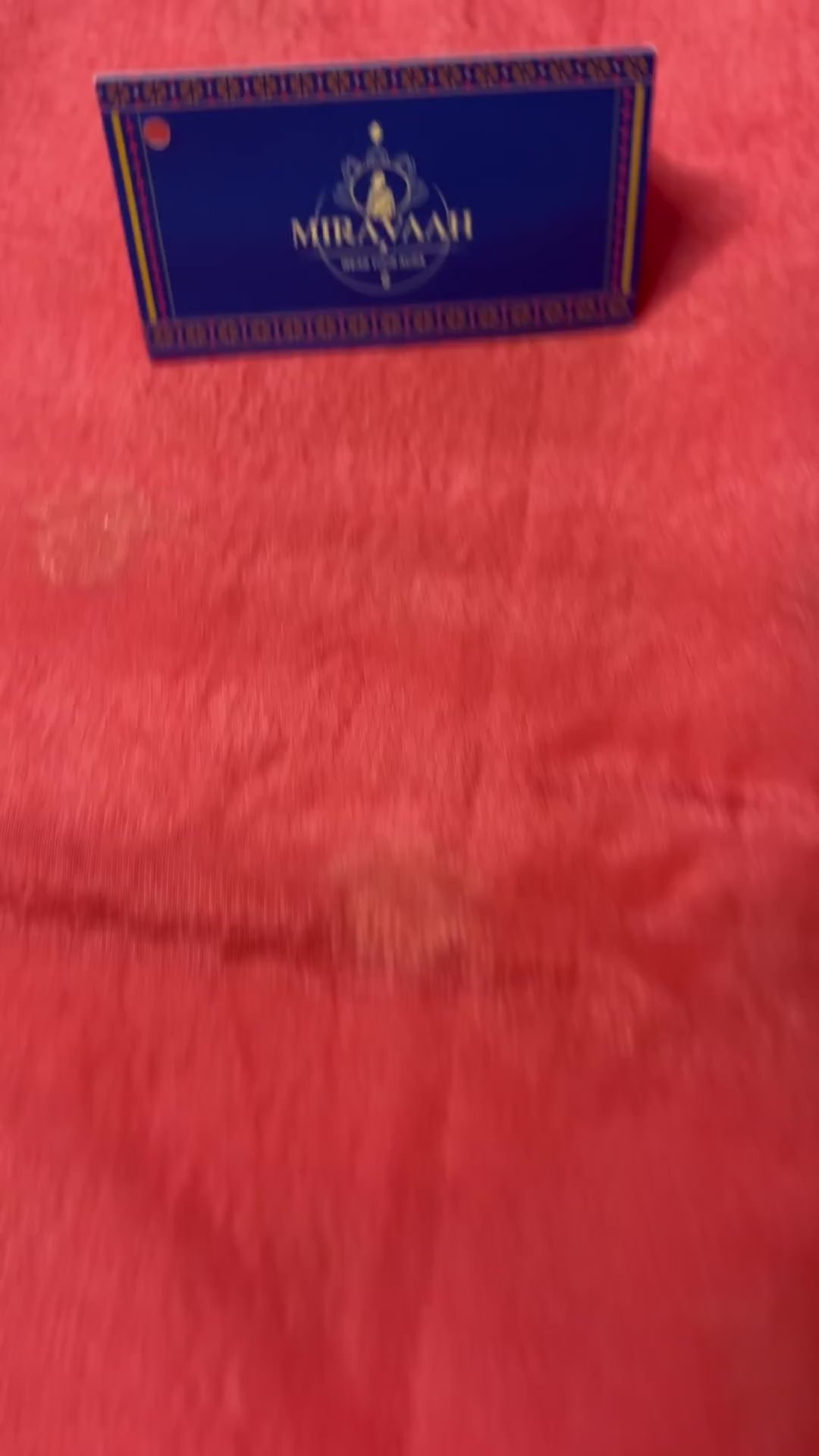 Coral Peach Premium Khadi Silk Saree