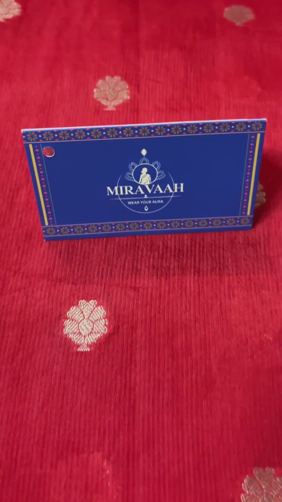 Crimson Red Premium Khadi Silk Saree