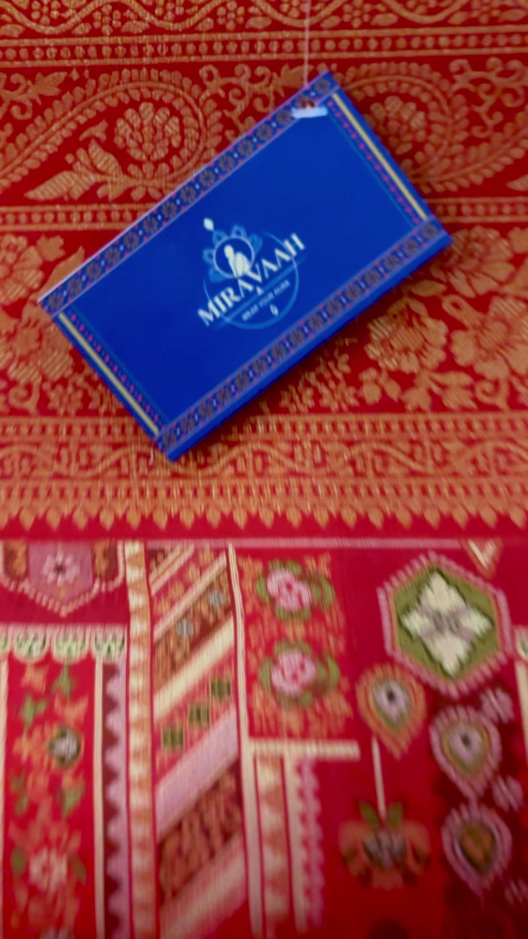 Surkhya Premium Red Pashmina Zari Silk Saree