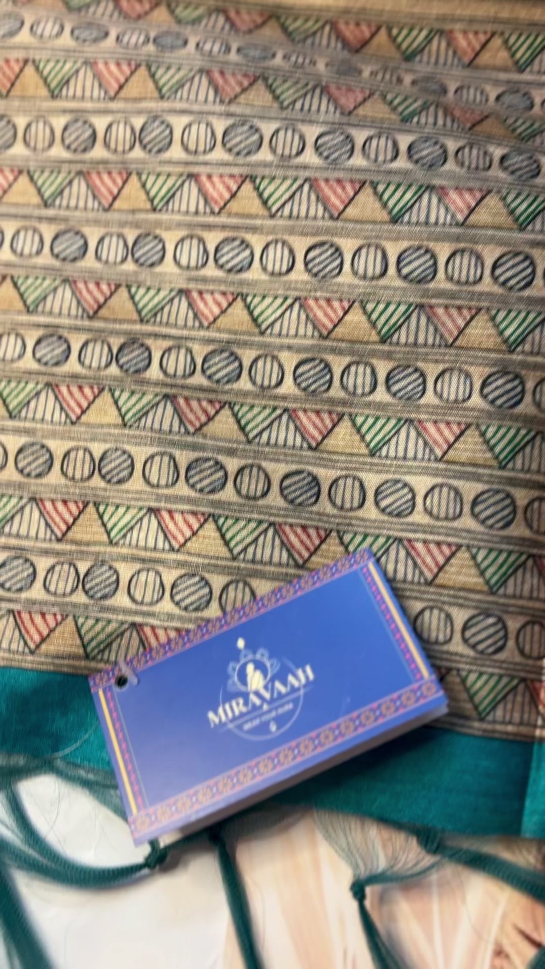 Teal Blue Geetanjali Madhubani Silk Saree