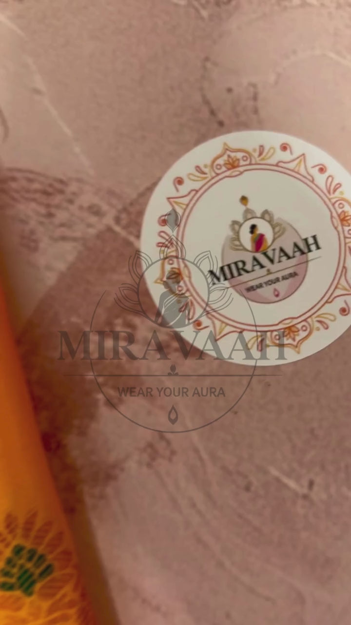 Mustard Yellow Kanchipuram Silk Saree with Green Border