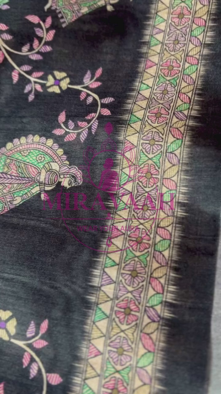 Nritya Gaj Madhubani Art Silk Saree